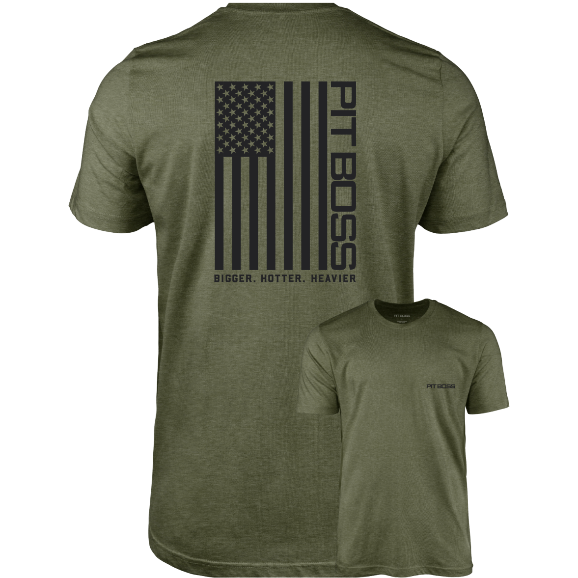 Pit Boss Vertical Flag Men’s T-Shirt - Military Heather Green