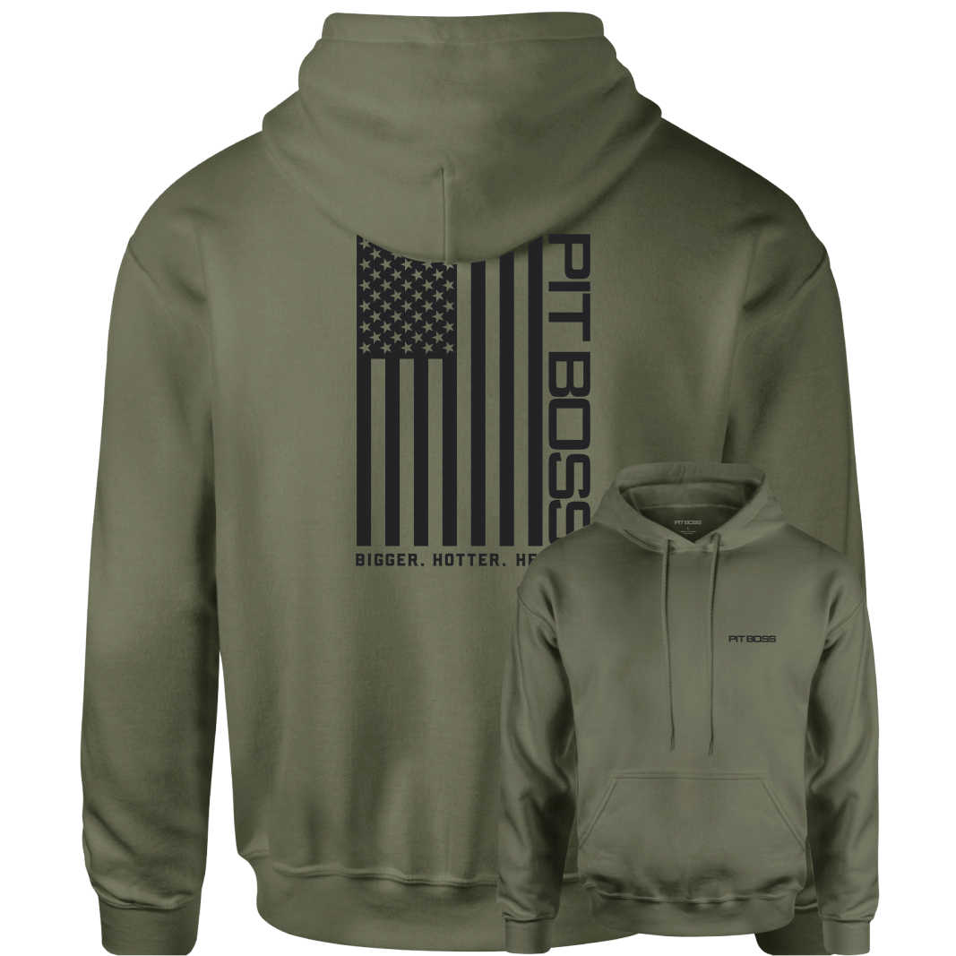Pit Boss Vertical Flag Hoody - Army Green